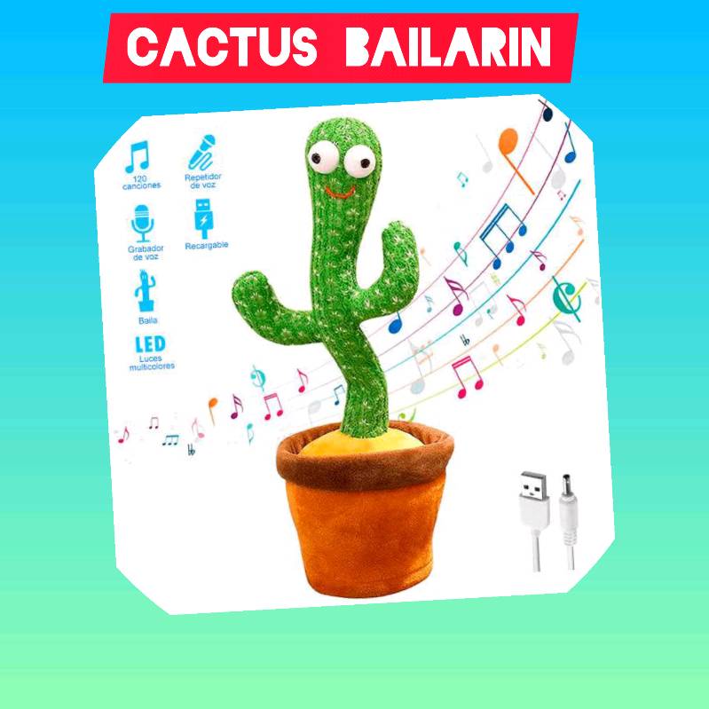 Cactus Bailarin, Repite Español, 120 Canciones, Repite tu voz, Led, Dancing