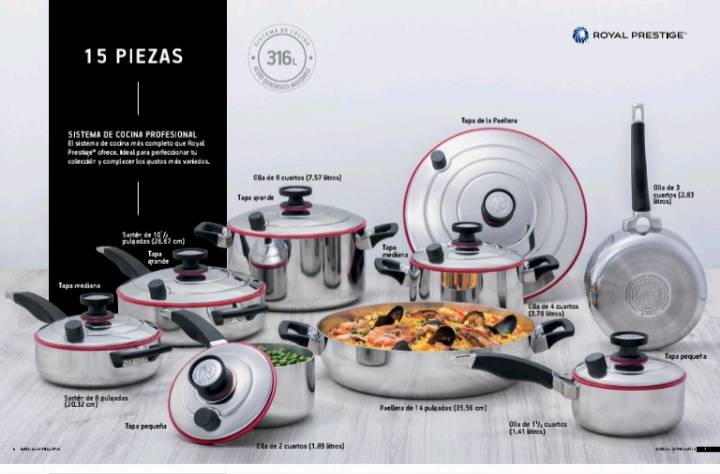 Sistema de cocina Especial marca ROYAL PRESTIGE - 8 piezas – DISNAT