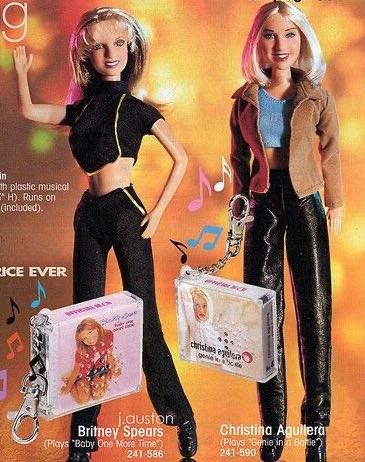Muñecas Britney Spears y Christina Aguilera con llavero musical Promocionales 1,999