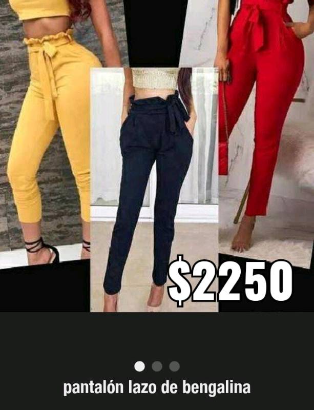 Pantalon de bengalina sales rojo con lazo