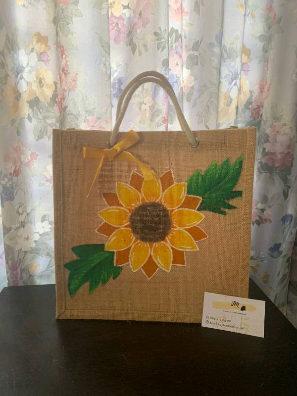 Bolsas de yute pintadas a sale mano