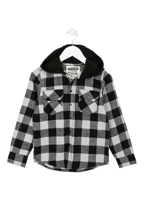 Camisa de cuadros con capucha outlet