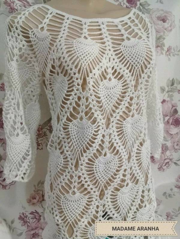 VESTIDO MANGA LARGA CANEZ DE PI AS A CROCHET en Chiclayo