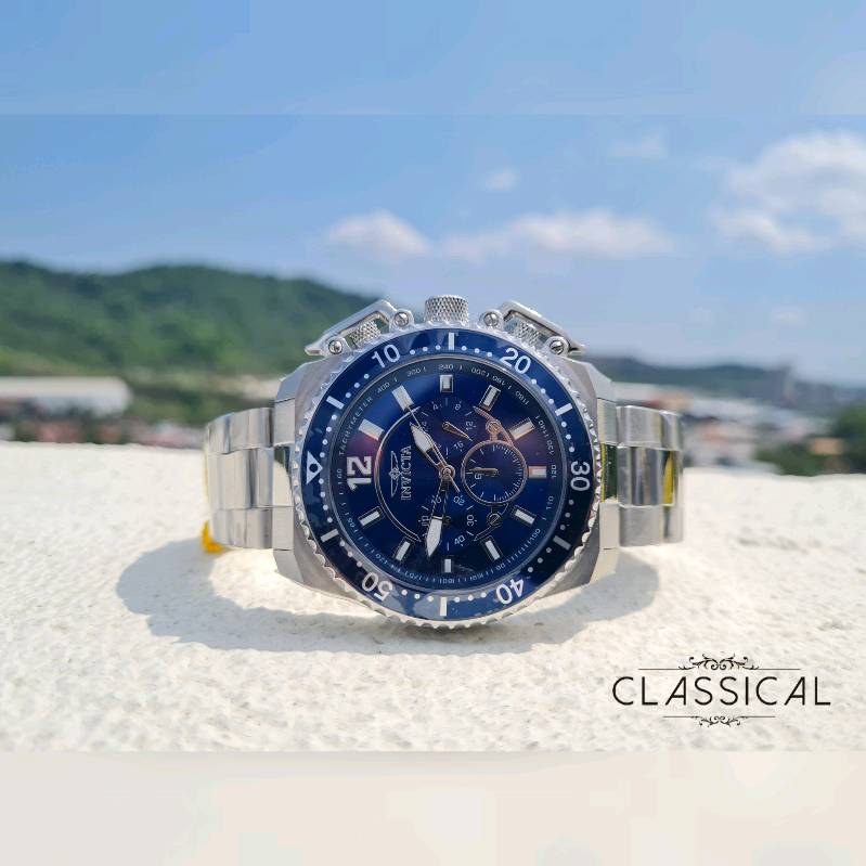 Invicta Pro Diver Chronograph Silver Blue Dial modelo no. 21953