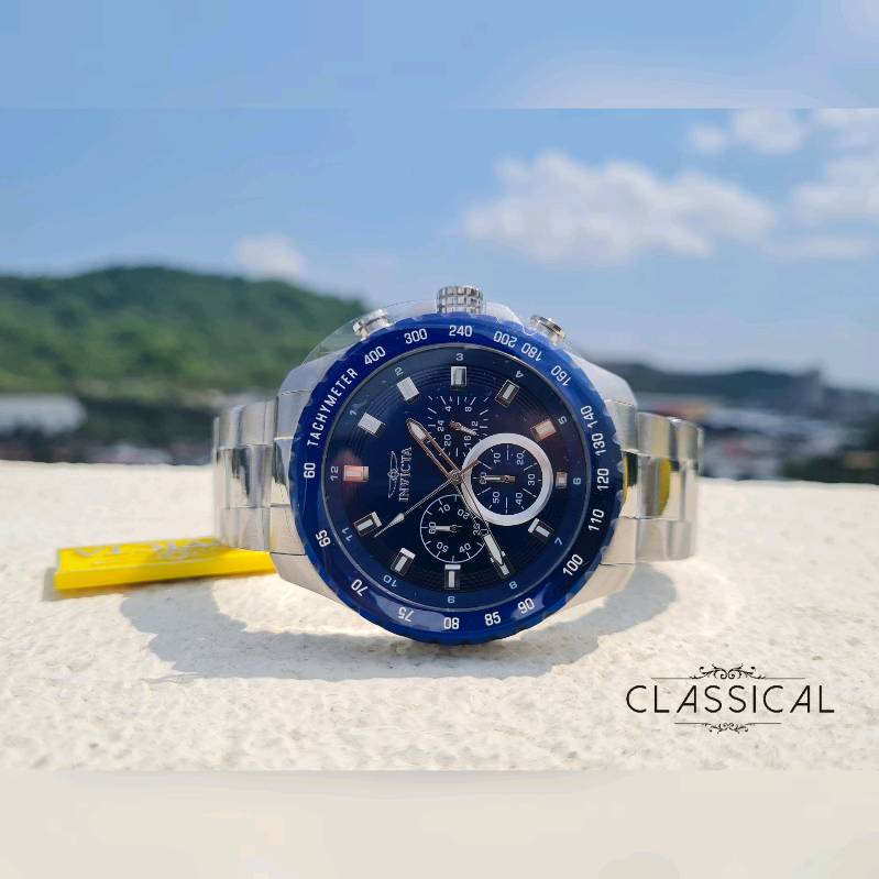Invicta Speedway Chronograph Silver Blue Dial modelo no. 24212 en