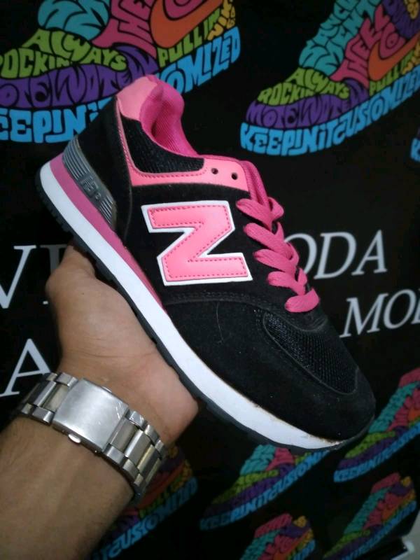 New balance 574 negras y rosas store