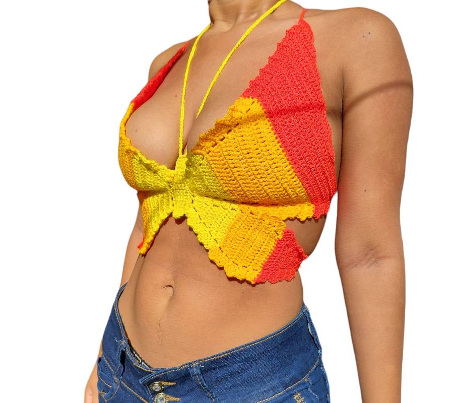 Blusa mariposa crochet sales