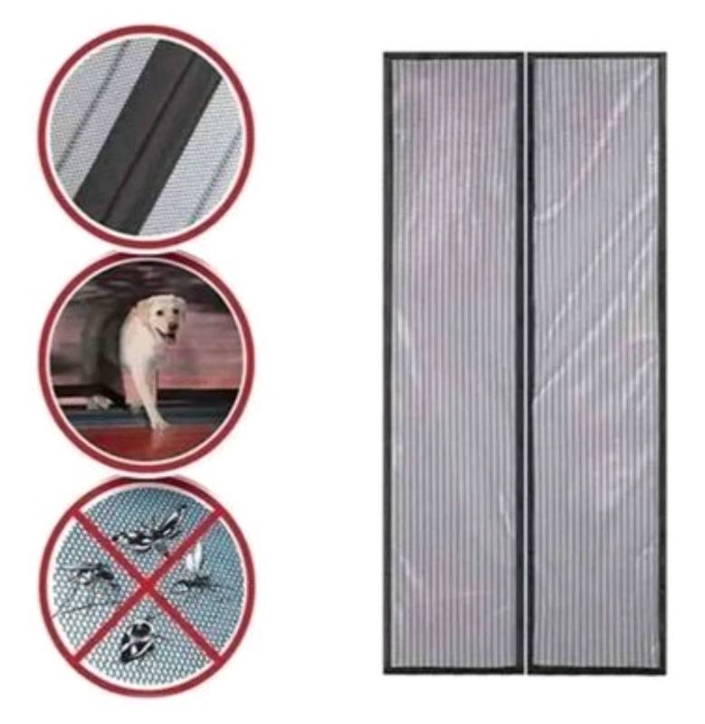 Malla Cortina Mosquitera Con Cierre Imánes Puertas color blanco en