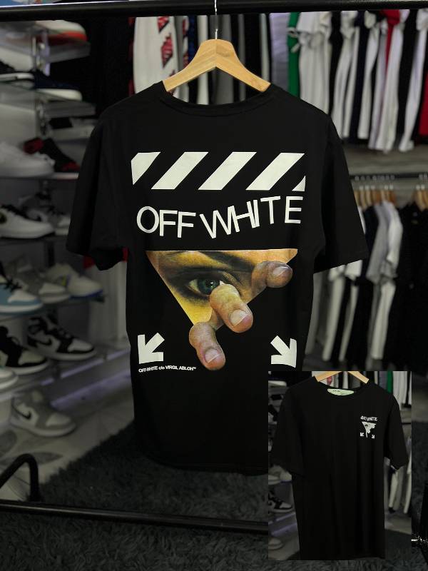 Camiseta off white negra hot sale