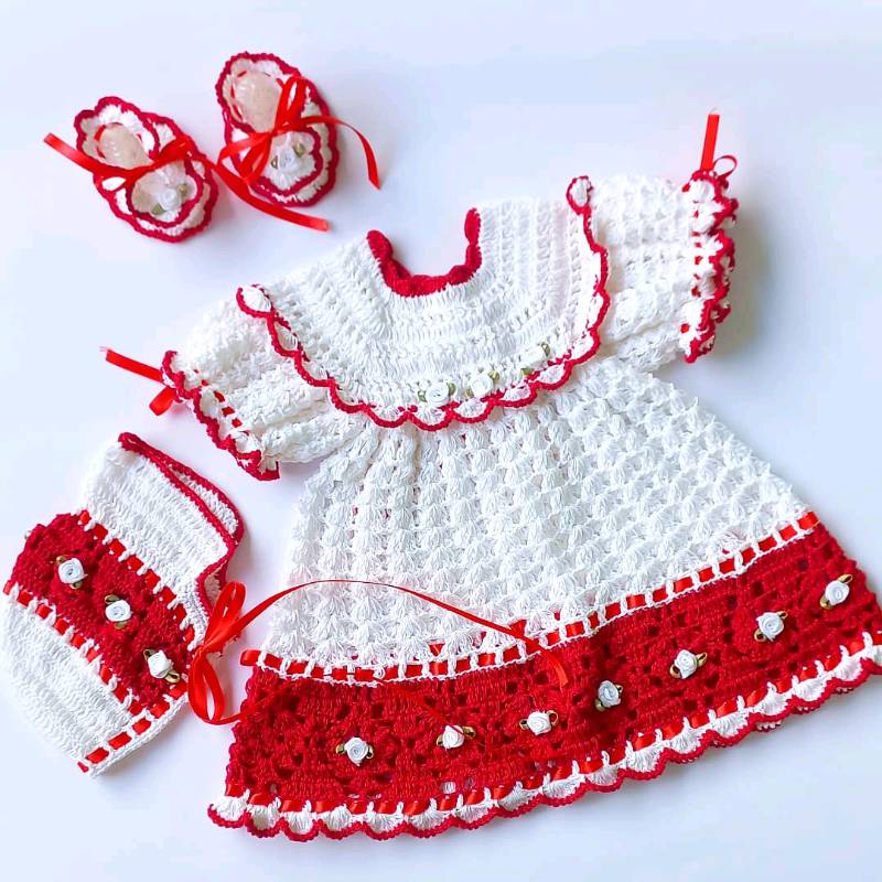 Vestido recien best sale nacido crochet