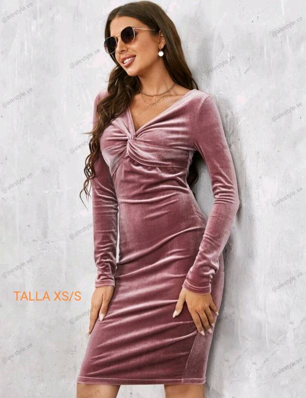 Vestido sales rosa terciopelo