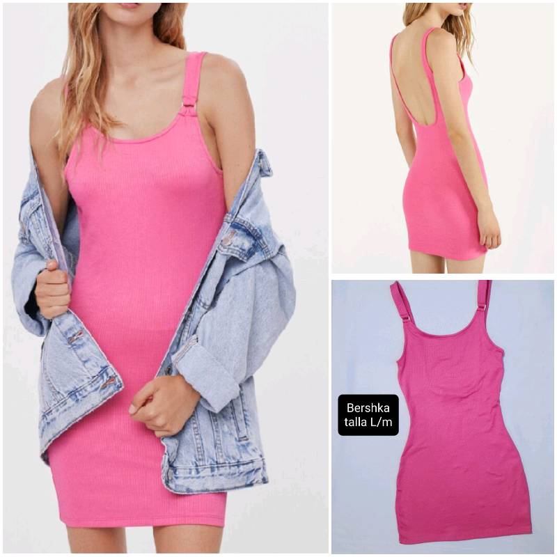Bershka hotsell vestido rosa