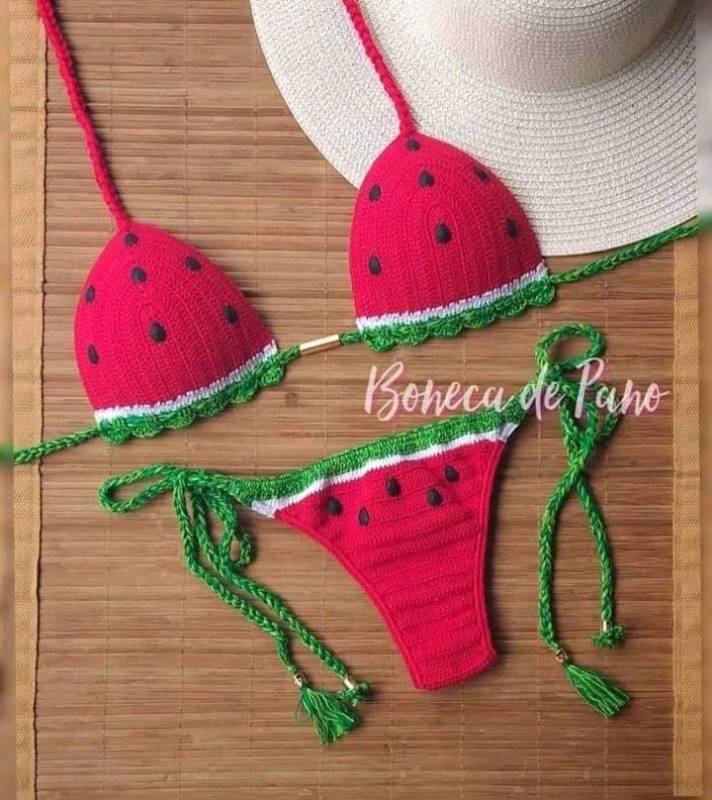 Traje de baño de sandia tejido sales