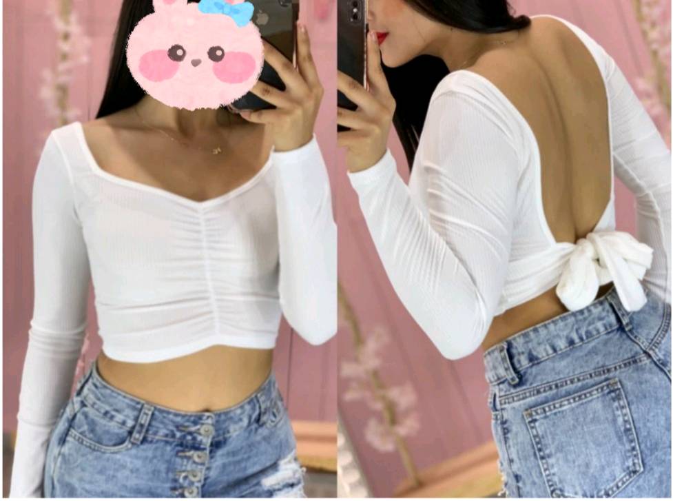 Blusa con moño en la cheap espalda