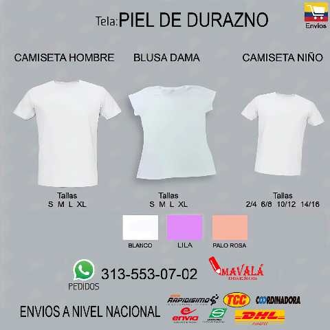 Camisetas piel de durazno para sublimar deals