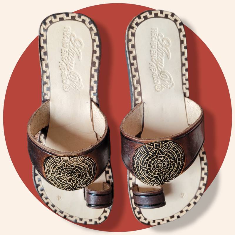 Sandalia de cuero mexicana outlet