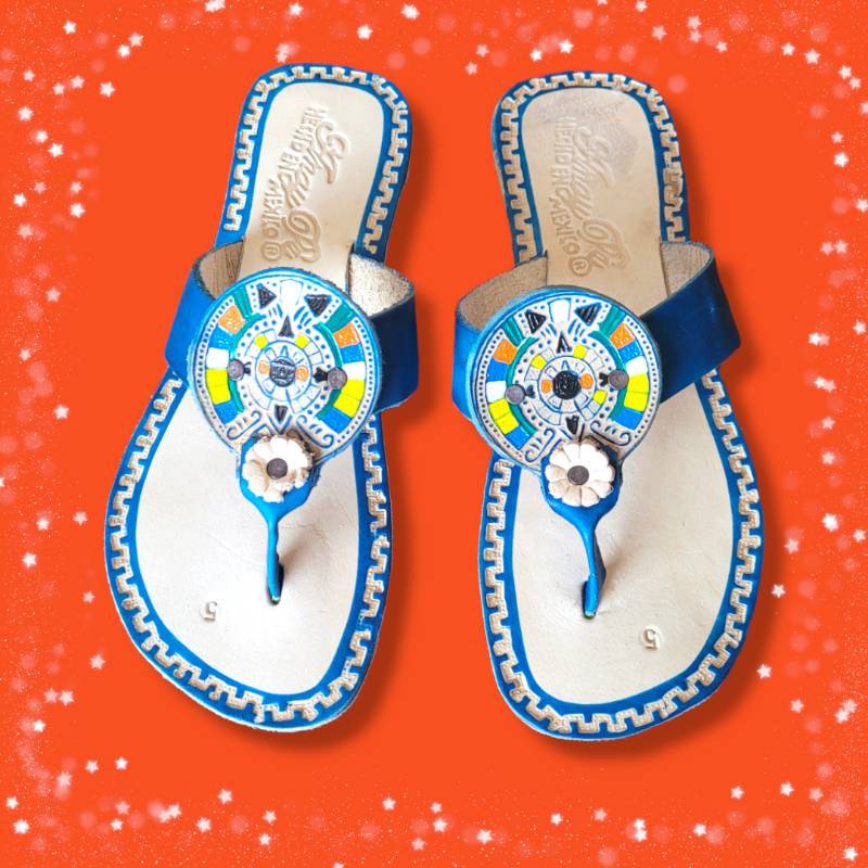 Sandalia de cuero mexicana shop
