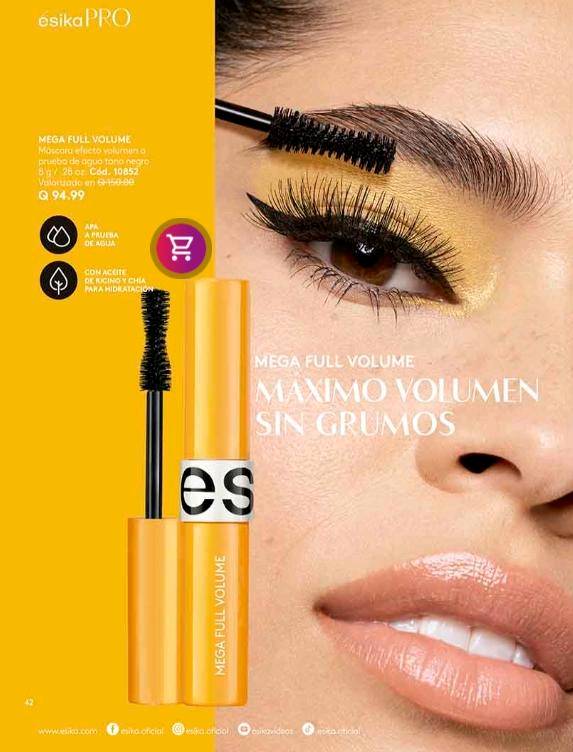 Máscaras de pestañas mega full volumen y mega full curve (Esika) en