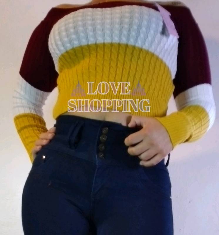 Blusas con store estambre