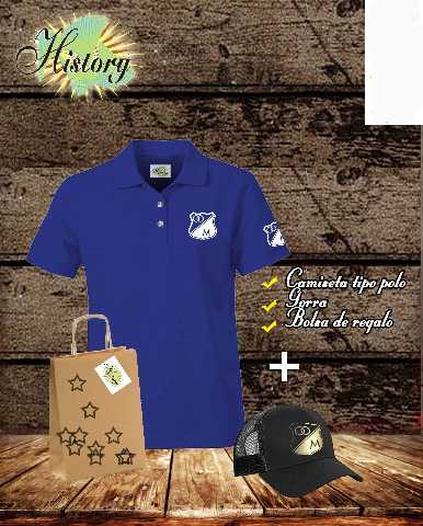 Tipo polo millonarios con gorra y bolsa de regalo ecol gica