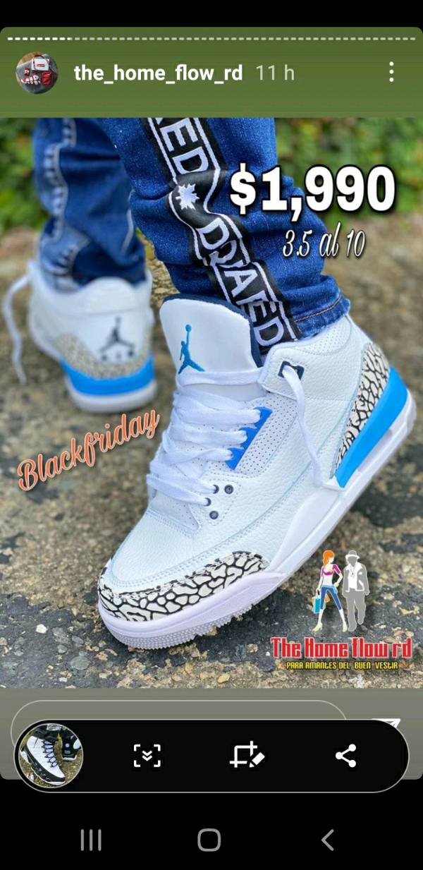 Jordan 4 top blanco con azul
