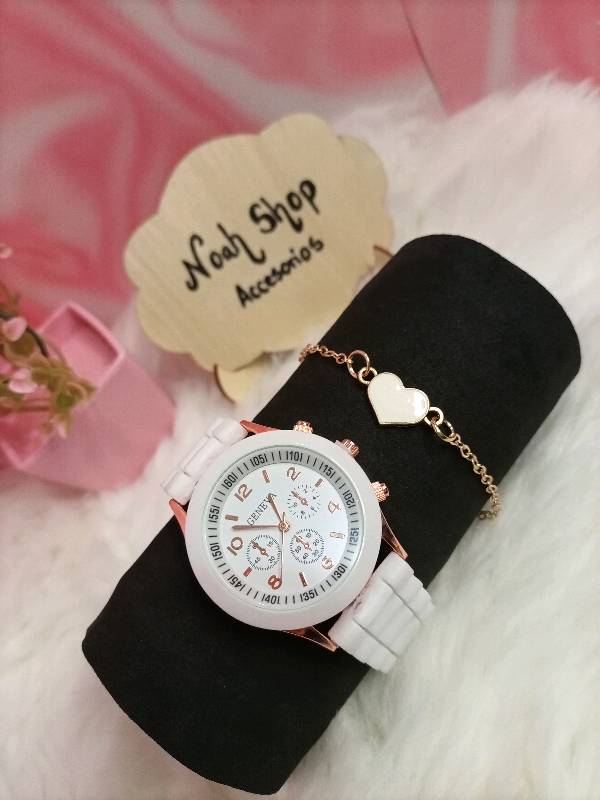 Reloj geneva sale blanco