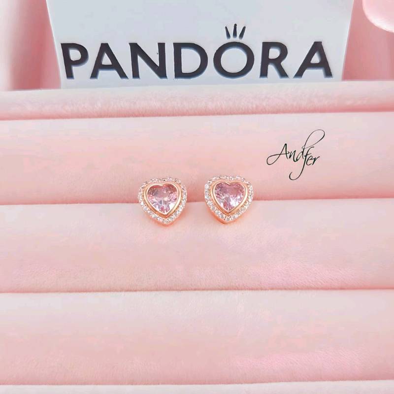Aretes de corazon pandora precio outlet