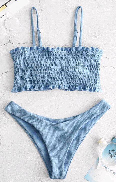 Aesthetic traje de ba o azul