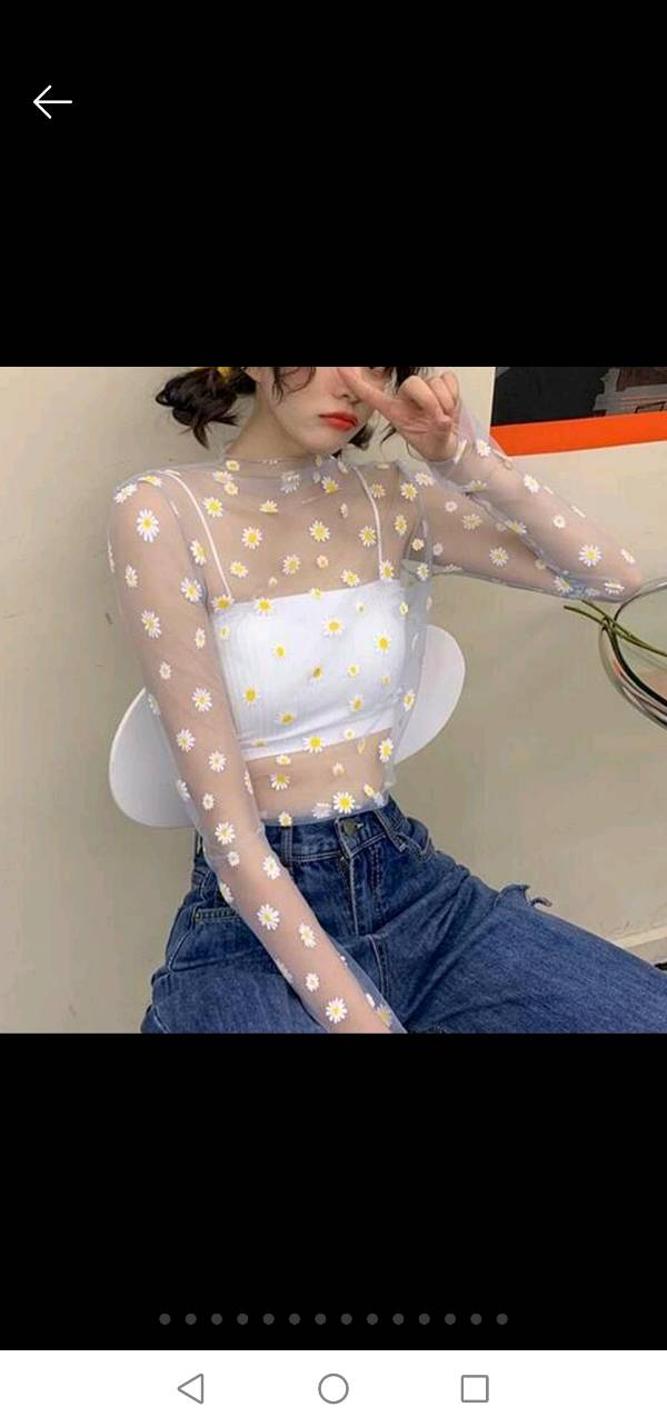 Blusa transparente store de girasoles