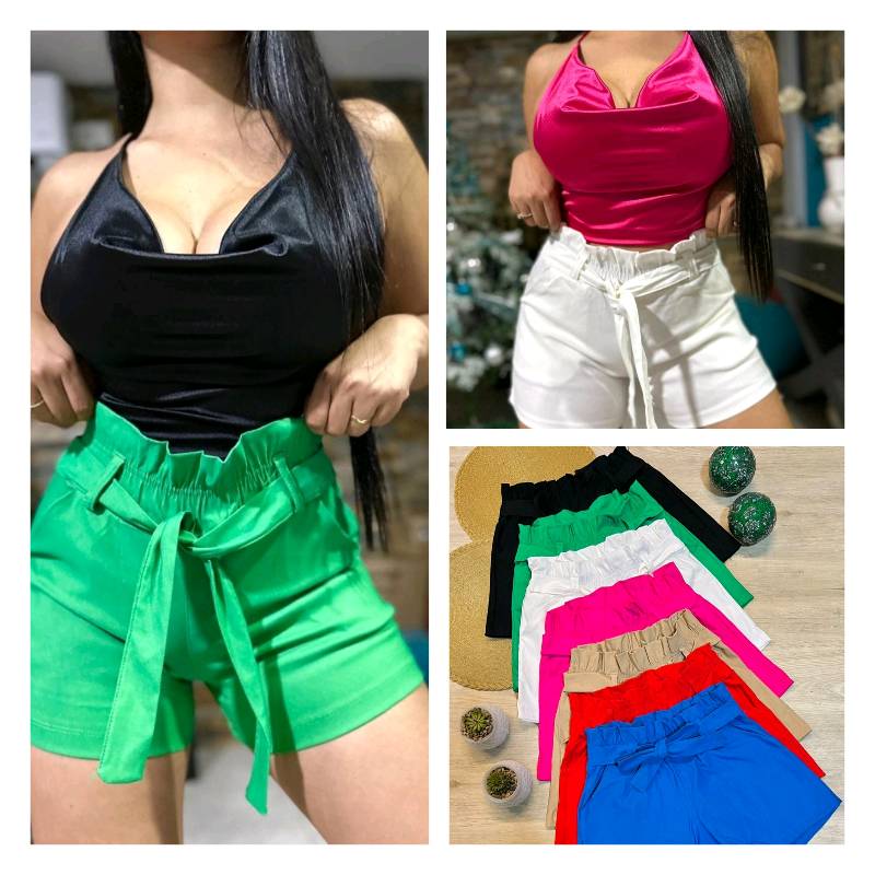 Short de bengalina on sale con lazo