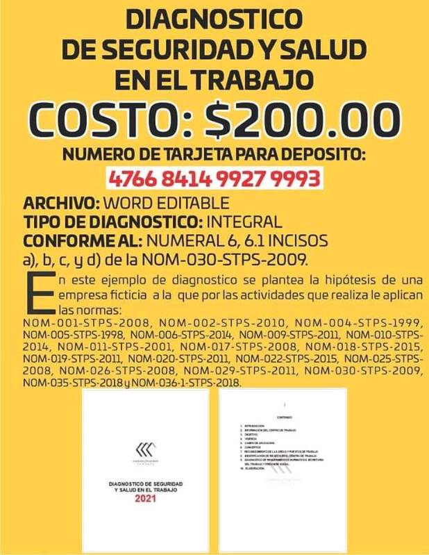 Formato de diagnostico integral nom 030 stps 2009 en oaxaca
