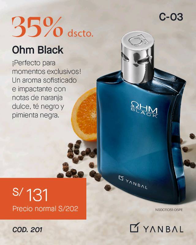 Locion ohm black negra store