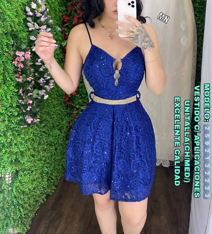 Vestido azul on sale marino corto