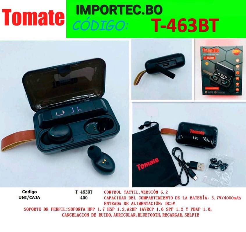Audifonos inalambricos 2025 tomate
