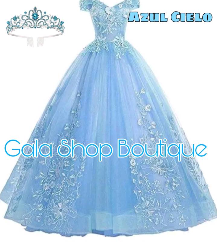 Vestido para xv a os en tul y flores 3d en Chetumal
