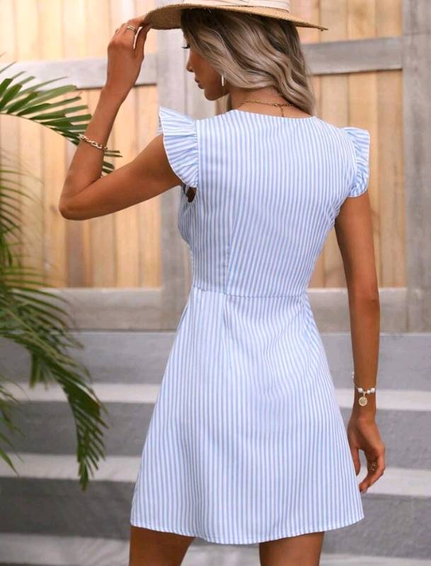 Vestido rayas celeste y blanco sales