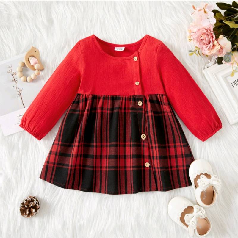 Vestido new arrivals cuadriculado rojo