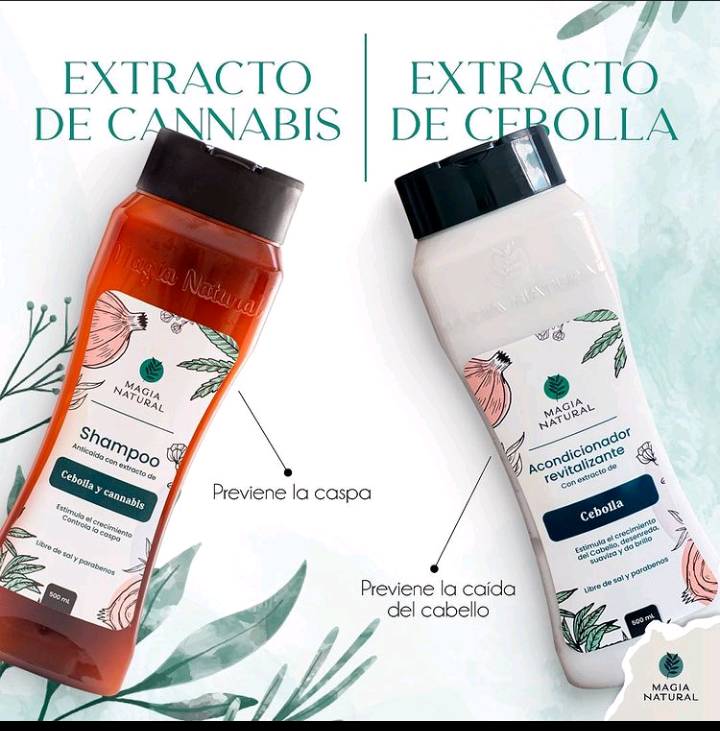 Shampoo y acondicionador de cebolla y canabis en Medellin