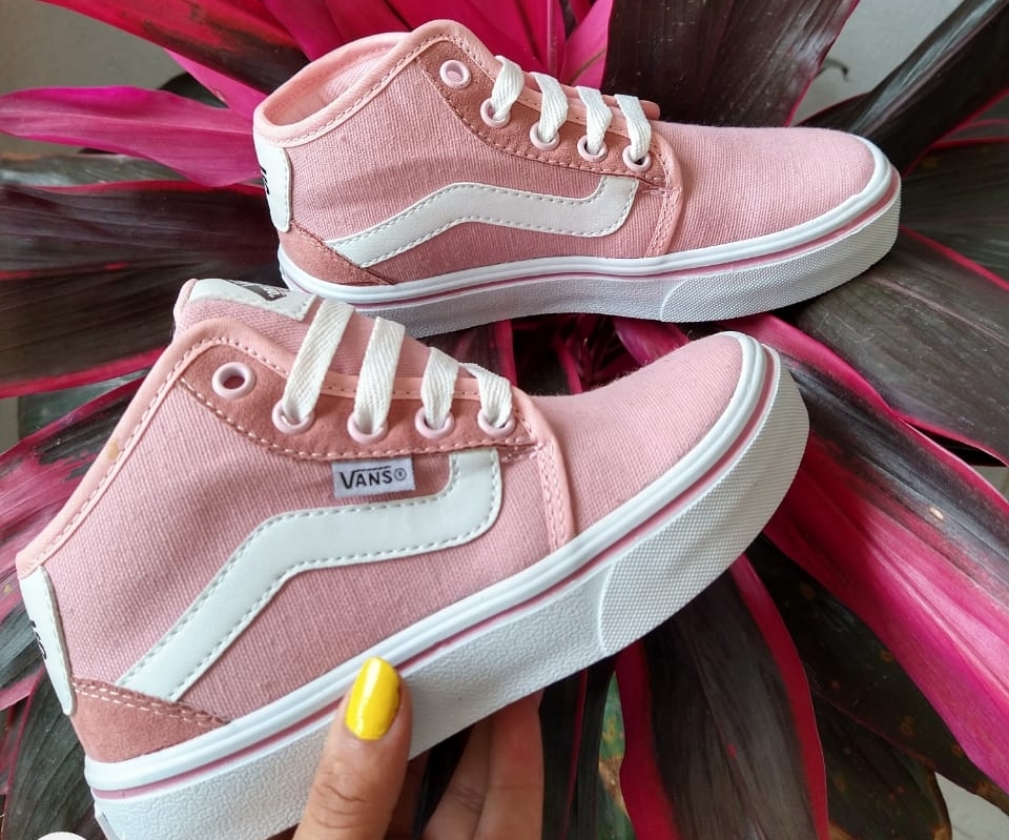 Vans rosa hot sale bota