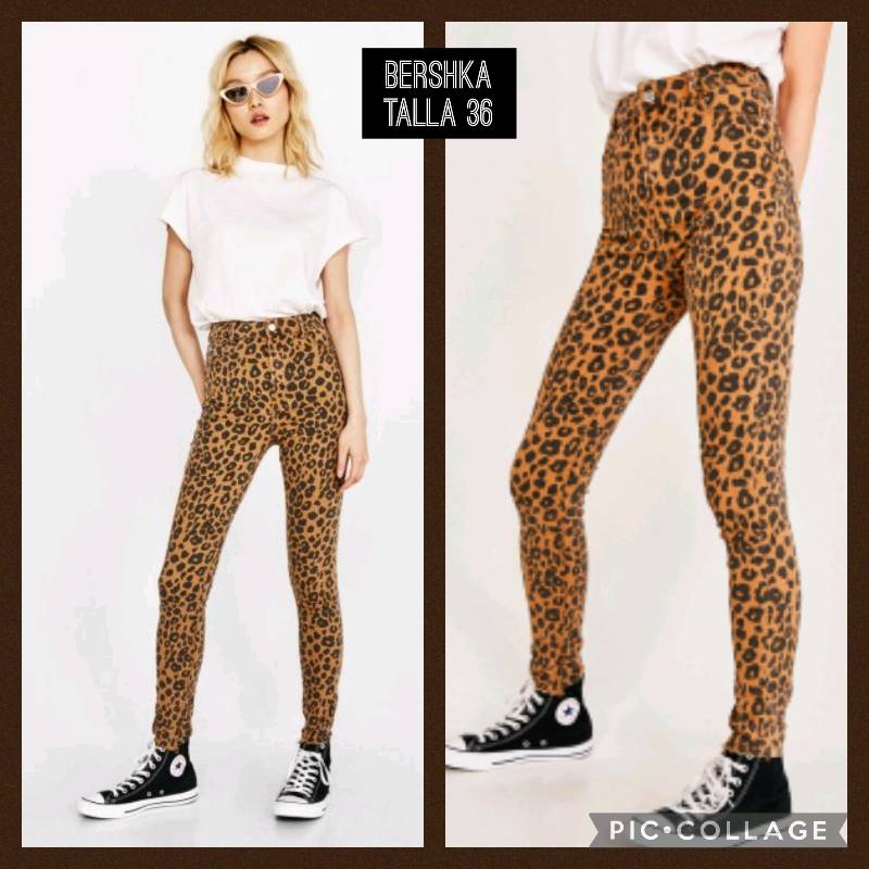 Pantalon leopardo bershka deals