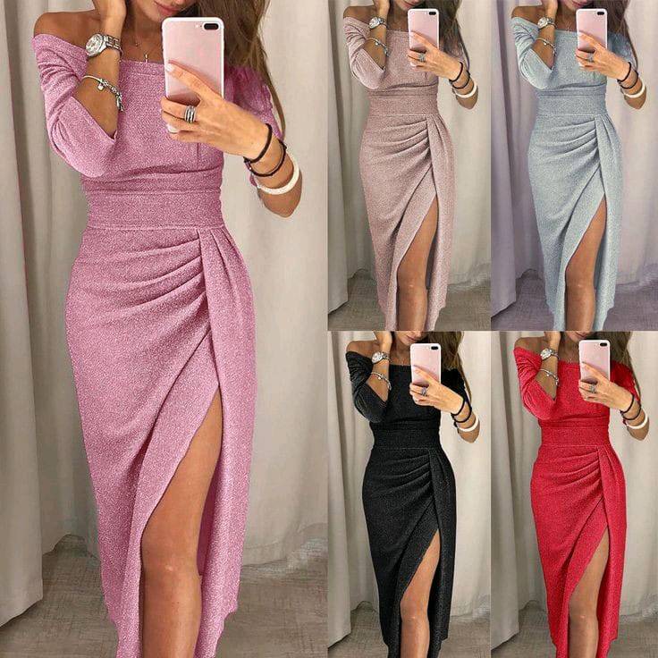 Vestido largo lurex