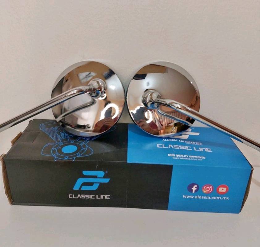 Espejos Cromo Redondos para Motoneta Italika Vitalia 125 150 en