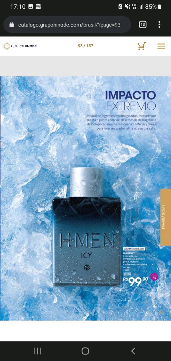 H Men ICY Perfume 75 ml en Montevideo
