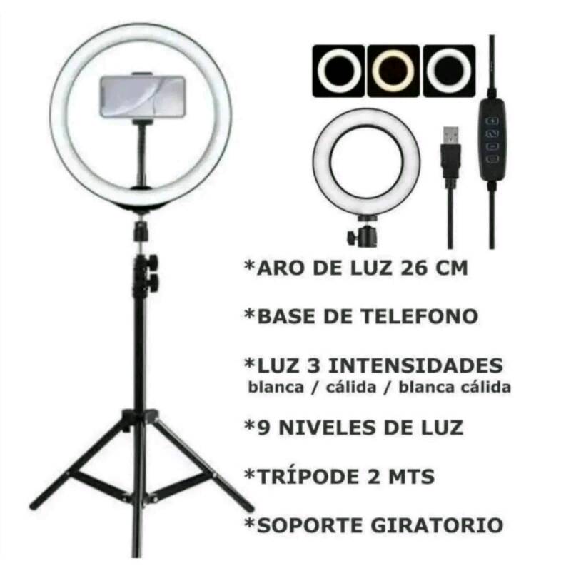 Aro de luz blanco led flash 26cm Tr pode en Armenia