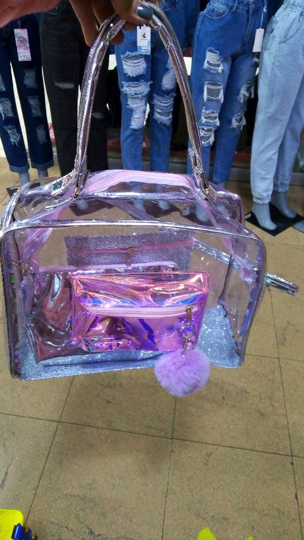 Bolsa de outlet dama transparente