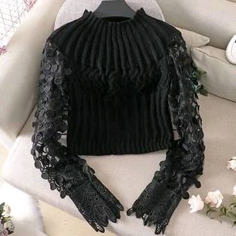 Blusa de randa hotsell negra