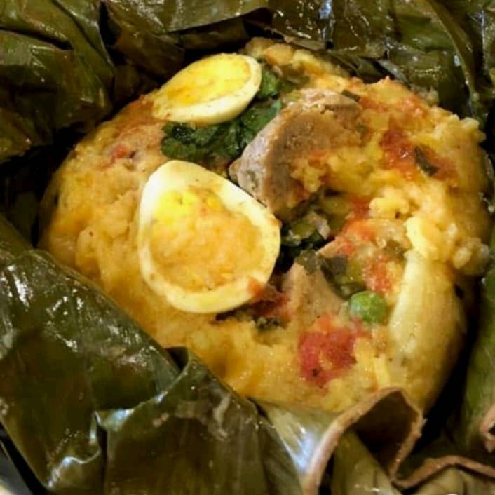 Típicos tamales colombianos en San martin