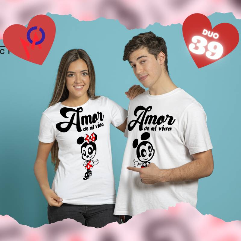 Polos Personalizados Pareja 3d mon