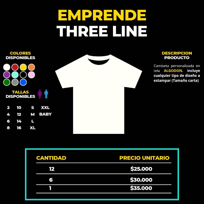 Camisetas en algodon licrado en Cartagena
