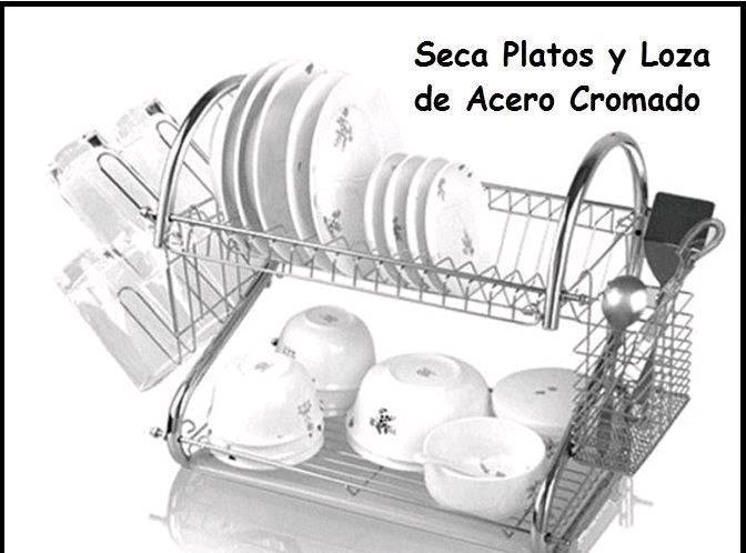 Seca plato y loza de acero cromado